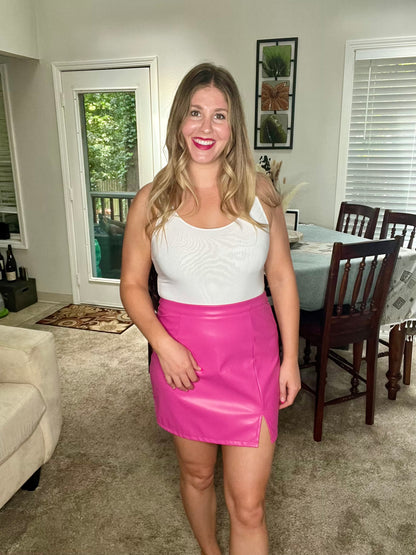 LucyBrook Boutique Brooke's Closet: Pink Pleather Mini Skirt