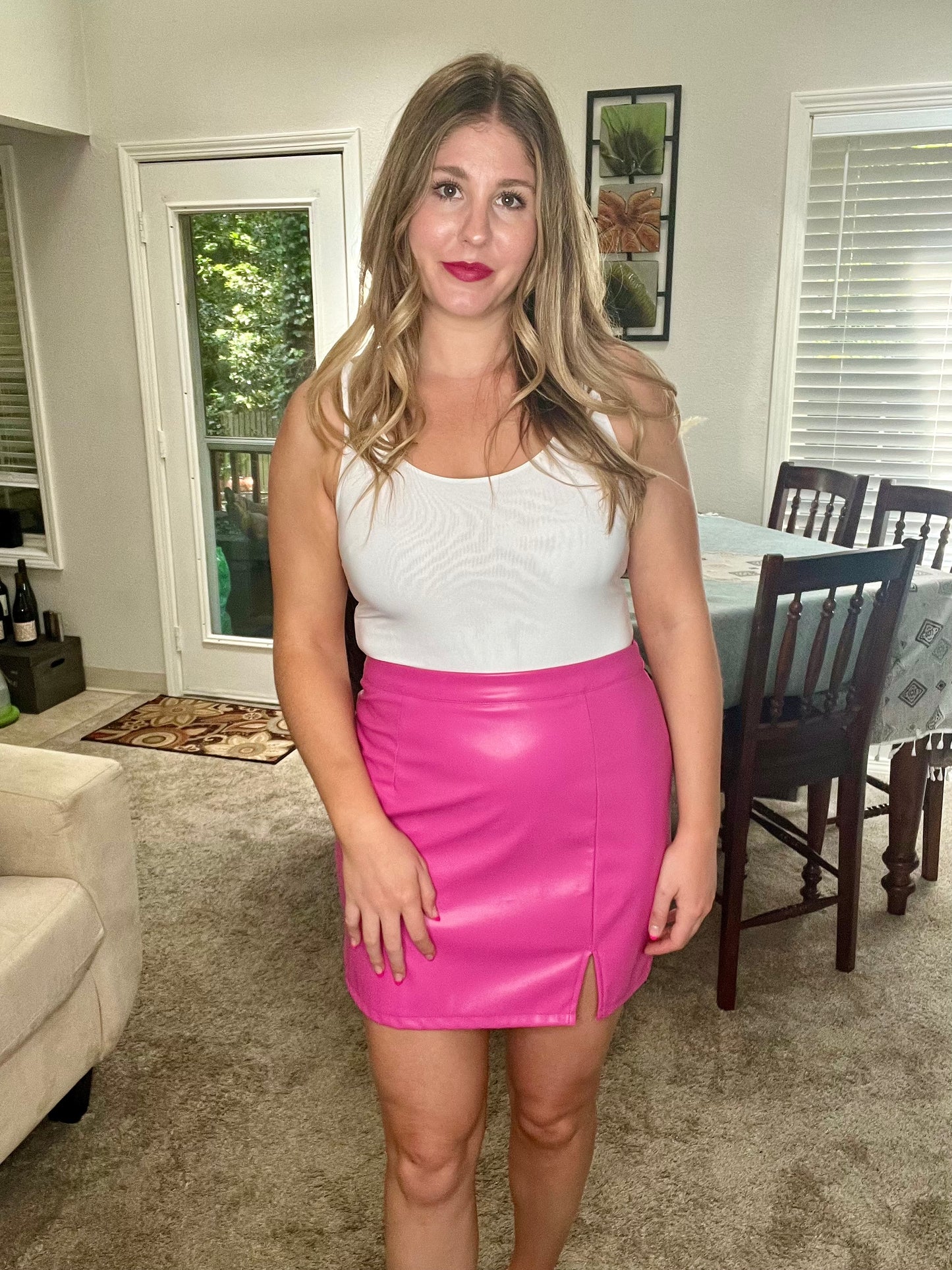 Brooke's Closet: Pink Pleather Mini Skirt