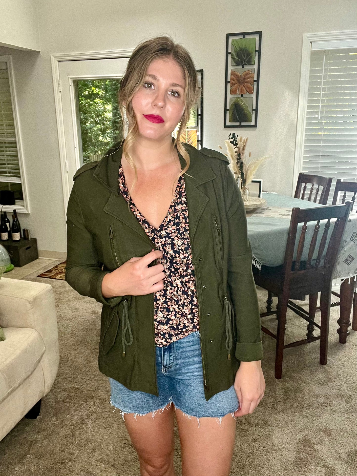 Brooke's Closet: Floral Tie Front Blouse